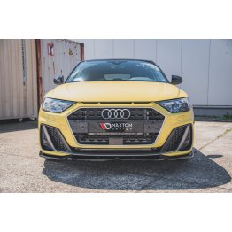 Накладка сплиттер на передний бампер Вариант3 на Audi A1 GB S-Line